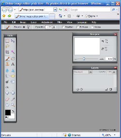 Screenshot of Pixlr the free online image editor.